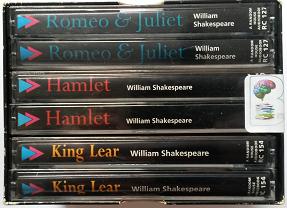Hamlet, Romeo and Juliet and King Lear Collection written by William Shakespeare performed by Renaissance Theatre Company, Kenneth Branagh, John Guilgud and Robert Stephens on Cassette (Abridged)